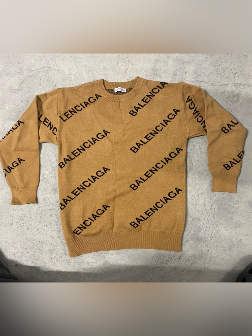Balenciaga Woman Camel Logo Knit Bottoms